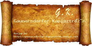 Gaunersdorfer Kapisztrán névjegykártya